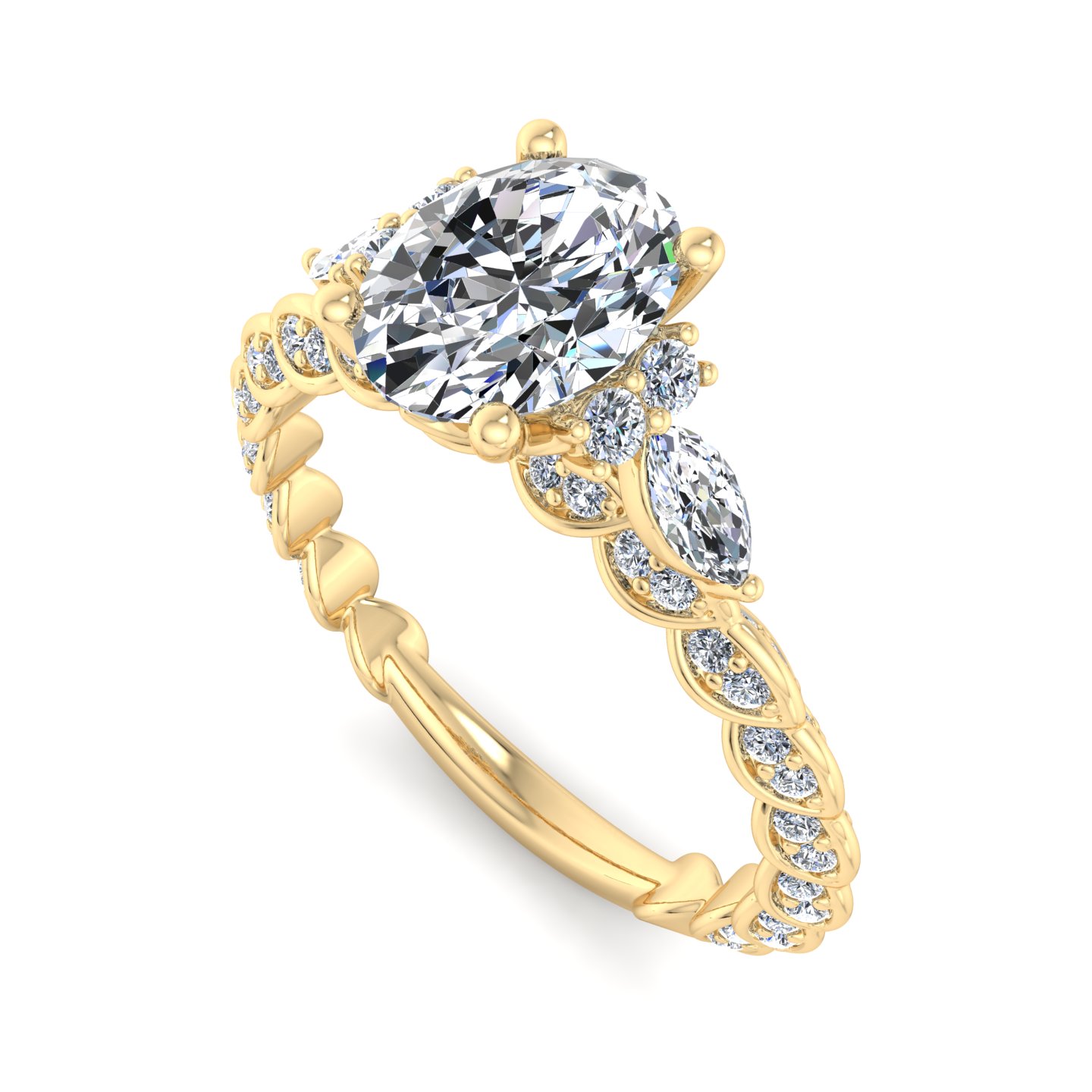 Cataleya Three-Stone Engagement Ring